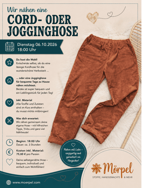 Nähkurs Cordhose