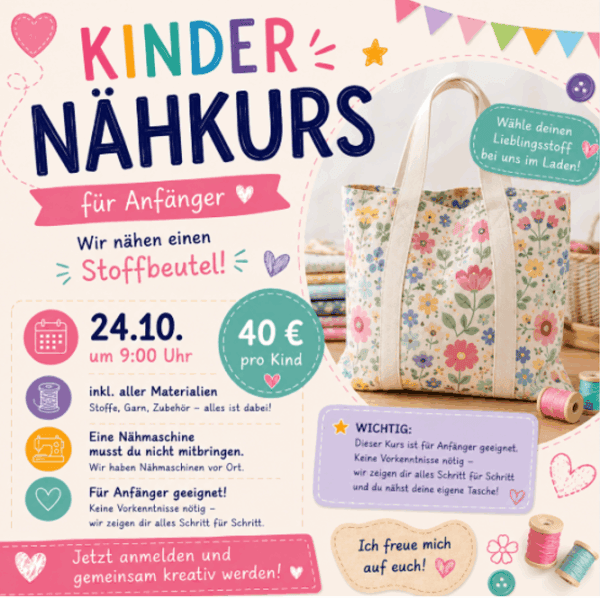 Kindernähkurs tasche