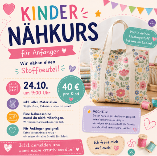 Kindernähkurs tasche